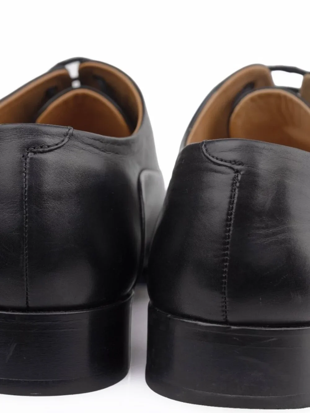 Longchamp Men's Black Leather Cap Toe Oxford Dress Shoes Size 42 US 9